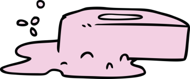 Bir insan tarafından çizilmiş köpüklü sabunun el çizimi karikatürü