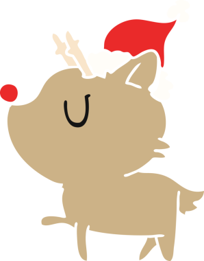 Bir insan tarafından çizilmiş kawaii geyiğinin el çizimi karikatürü.