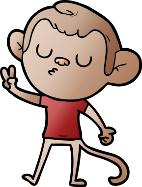 Bir insan tarafından çizilmiş çizgi maymun.