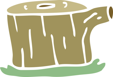 Bir insan tarafından çizilmiş karalama ağacı kütüğü.