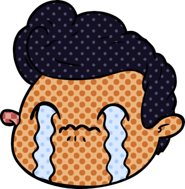 Bir insan tarafından çizilmiş ağlayan çocuk.