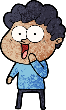 Bir insan tarafından çizilmiş mutlu bir adam.