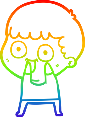 Gökkuşağı gradyan çizgi çizimi bir insan tarafından çizilmiş bir karikatür adam