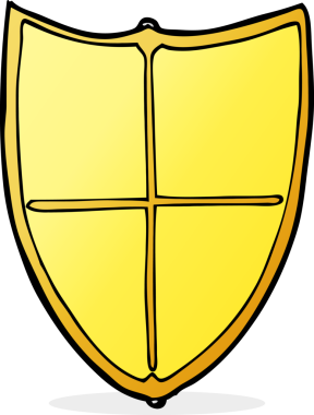 bir insan tarafından çizilmiş karikatür heraldik kalkanı