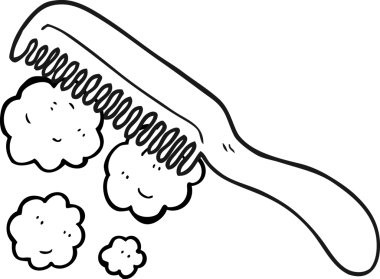 Bir insan tarafından çizilmiş siyah beyaz karikatür tarağı