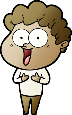 Bir insan tarafından çizilmiş mutlu bir adam.