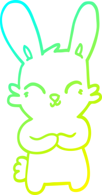 Bir insan tarafından çizilmiş şirin bir çizgi film tavşanı çizimi.