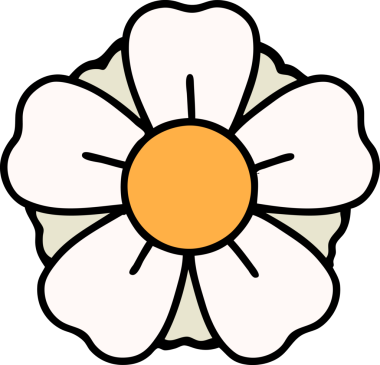 Bir insan tarafından çizilmiş geleneksel bir çiçek dövmesi.