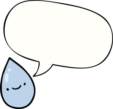 bir insan tarafından çizilmiş konuşma baloncuklu çizgi film yağmur damlası