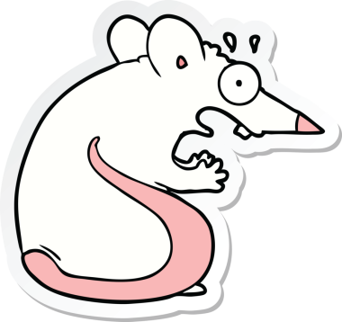 Bir insan tarafından çizilmiş korkmuş bir farenin çıkartması.