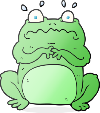 Bir insan tarafından çizilmiş serbest çizim komik kurbağa.