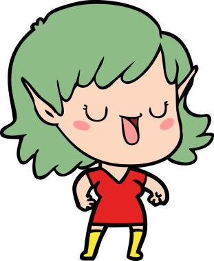 Bir insan tarafından çizilmiş bir elf kızı.