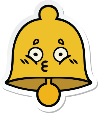 Bir insan tarafından çizilmiş sevimli bir çanın çıkartması.