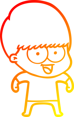 Bir insan tarafından çizilmiş mutlu çizgi film çocuğu çizimi.