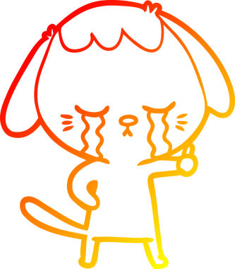 Bir insan tarafından çizilmiş çizgi film köpeğinin sıcak çizgi çizimi