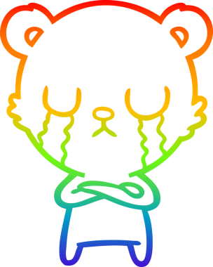 Bir insan tarafından çizilmiş ağlayan kutup ayısı çizgi filmi.