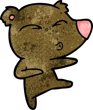 bir insan tarafından çizilmiş bir karikatür ıslık ayısı