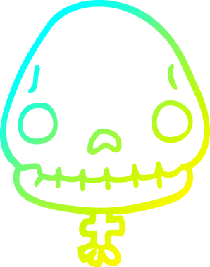 Bir insan tarafından çizilen cadılar bayramı kafatası karikatürü.