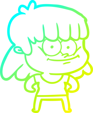 Bir insan tarafından çizilmiş gülümseyen bir karikatür çizimi