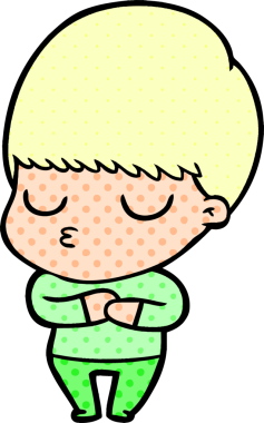 Bir insan tarafından çizilmiş sakin çocuk çizgi filmi.