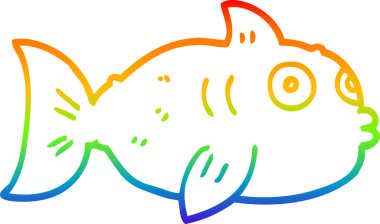 gökkuşağı gradyan çizgisi bir insan tarafından çizilmiş karikatür balığı çizimi