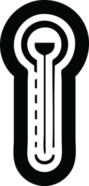 Bir insan tarafından çizilmiş cam termometre simgesi