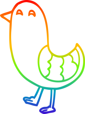 gökkuşağı gradyan çizgi çizimi bir insan tarafından çizilmiş kırmızı kuş