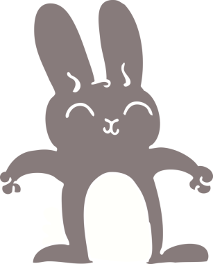 Bir insan tarafından çizilmiş gri tavşan.