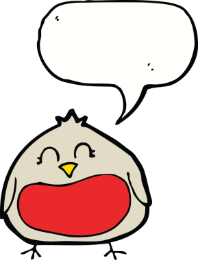 Bir insan tarafından çizilmiş komik bir karikatür noel robini.