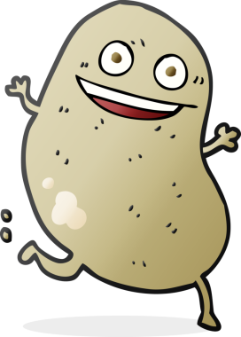 Bir insan tarafından çizilen serbest çizilmiş patates çizgi filmi.