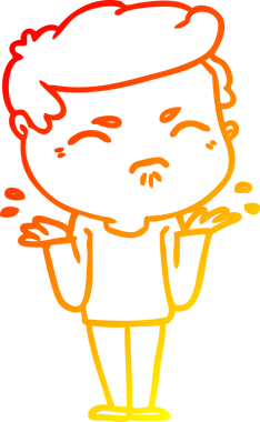 Bir insan tarafından çizilmiş, kızgın bir çizgi film karakteri.