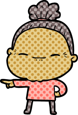 Bir insan tarafından çizilmiş barışçıl yaşlı bir kadın.