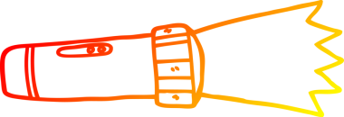 Bir insan tarafından çizilmiş yanan meşale karikatürünün sıcak gradyan çizimi