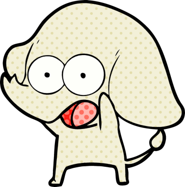 Bir insan tarafından çizilmiş şirin bir fil.