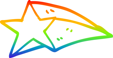 Bir insan tarafından çizilmiş gökkuşağı gradyan çizgi çizimi.