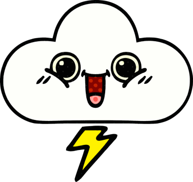 Bir insan tarafından çizilmiş bir fırtına bulutunun karikatürü.