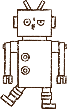 Robot Kömür Bir insan tarafından çizilmiş
