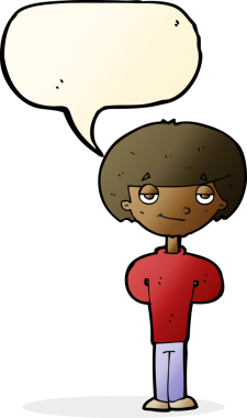 Bir insan tarafından çizilmiş konuşma balonlu mutlu adam çizgi filmi.