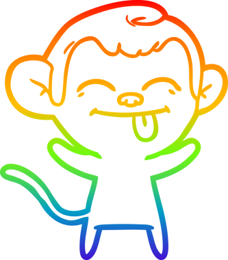 gökkuşağı gradyan çizimi bir insan tarafından çizilmiş komik bir çizgi maymun