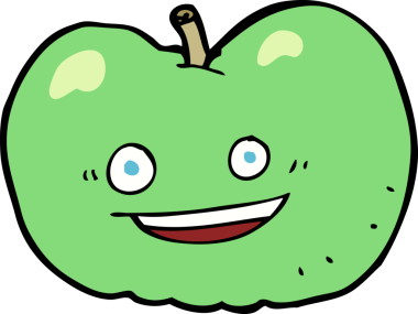 bir insan tarafından çizilmiş elma karikatürü