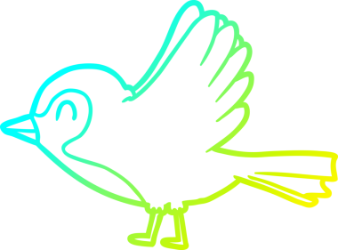 Bir insan tarafından çizilen Robin çizgi filminin soğuk gradyan çizimi.