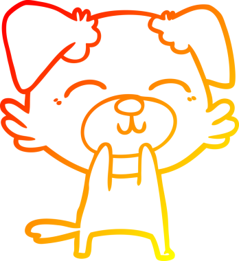 Bir insan tarafından çizilmiş çizgi film köpeğinin sıcak çizgi çizimi