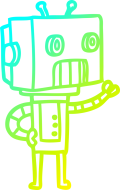 Bir insan tarafından çizilmiş soğuk gradyan robot çizimi