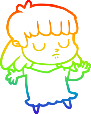 gökkuşağı gradyan çizgi çizimi bir insan tarafından çizilmiş ilgisiz bir kadın