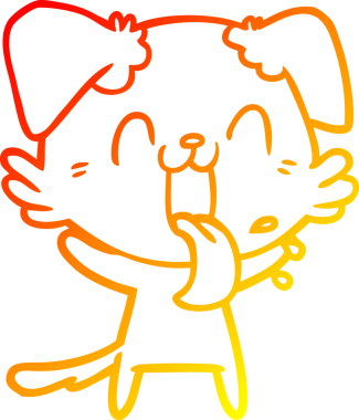 Bir insan tarafından çizilmiş çizgi film köpeğinin sıcak çizgi çizimi