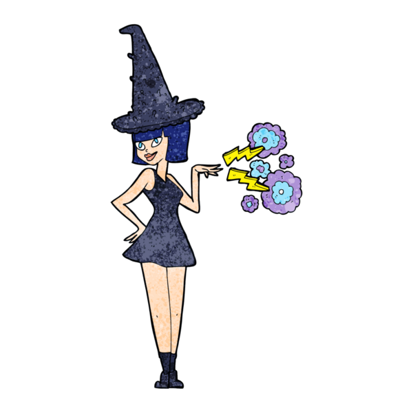 Bir insan tarafından çizilmiş cadılar bayramı cadısı çizgi filmi.