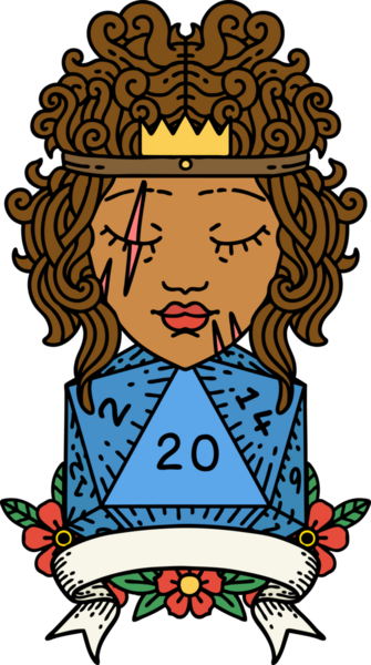 Retro Dövme Tarzı İnsan Barbarlığı Bir insan tarafından çizilmiş 20 zar ile