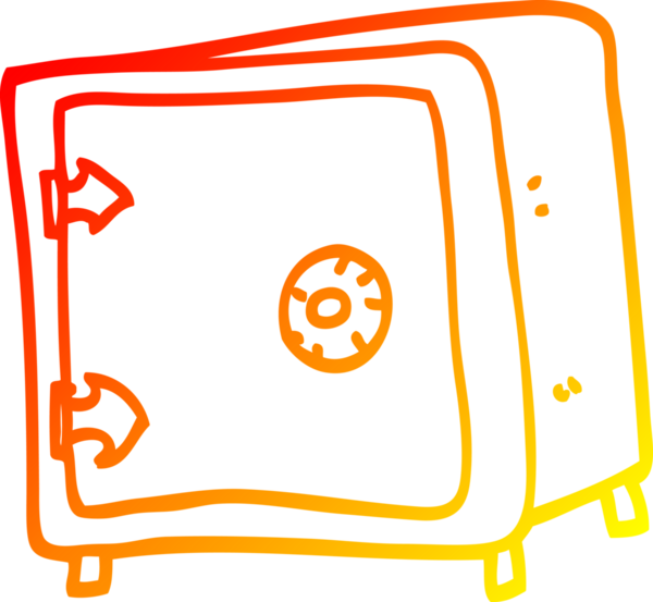 Bir insan tarafından çizilmiş eski bir kasanın sıcak çizgi çizimi