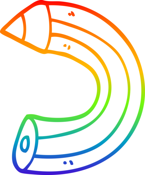 gökkuşağı gradyan çizgi çizimi bir insan tarafından çizilmiş renkli kalem