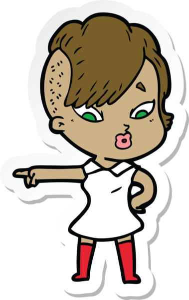 Bir insan tarafından çizilmiş bir karikatür çıkartması.